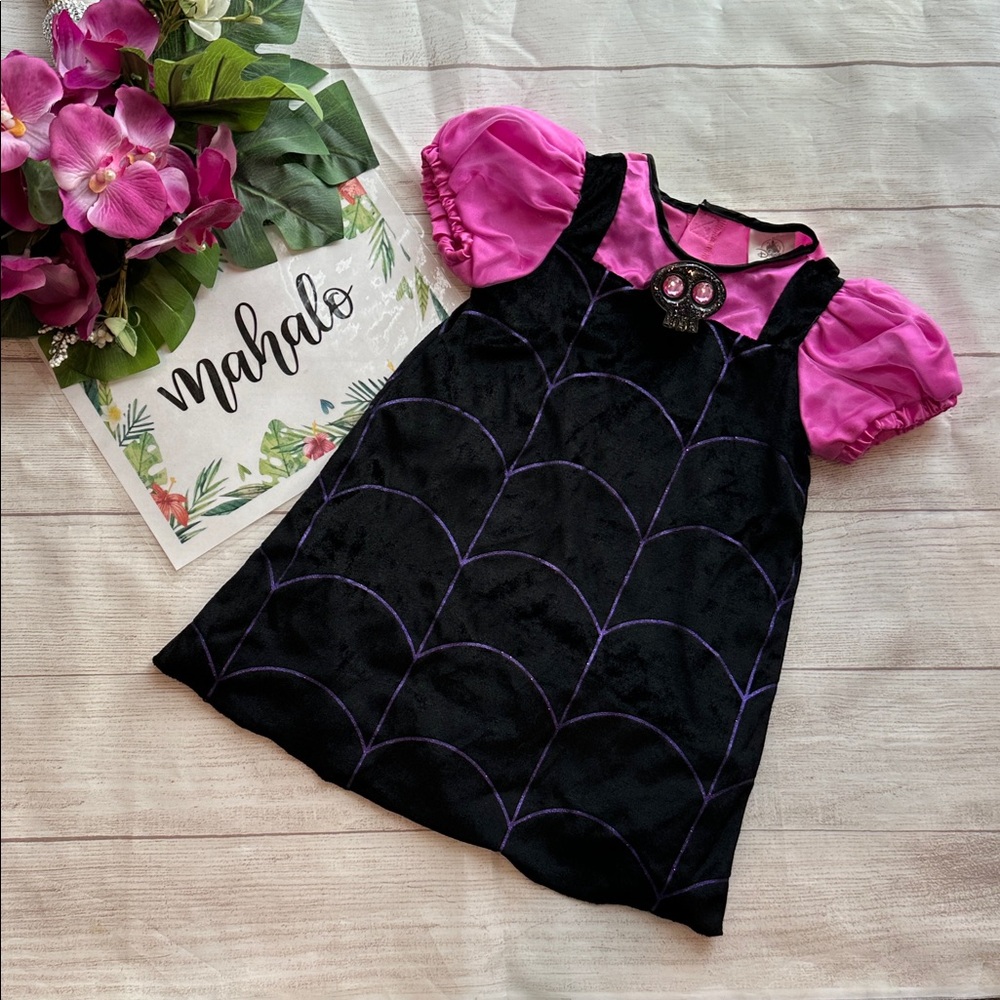 Vamparina Black and Pink Dress with Spider Web Design